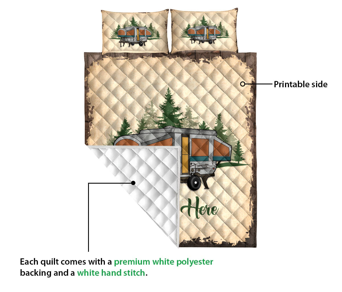 Ohaprints-Quilt-Bed-Set-Pillowcase-Camping-Camper-Vintage-Popup-Rvs-Custom-Personalized-Name-Blanket-Bedspread-Bedding-1700-Queen (80'' x 90'')