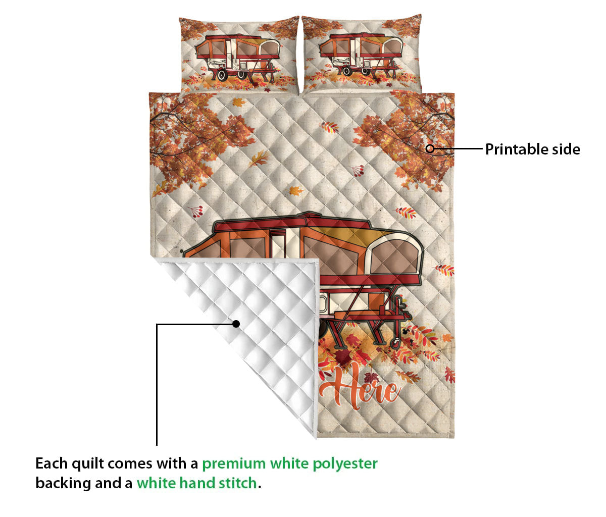 Ohaprints-Quilt-Bed-Set-Pillowcase-Fall-Camping-Camper-Vintage-Popup-Rvs-Custom-Personalized-Name-Blanket-Bedspread-Bedding-2880-Queen (80'' x 90'')