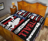 Ohaprints-Quilt-Bed-Set-Pillowcase-Softball-Catcher-Player-American-Flag-Usa-Unique-Gift-Custom-Personalized-Name-Blanket-Bedspread-Bedding-3114-King (90&#39;&#39; x 100&#39;&#39;)