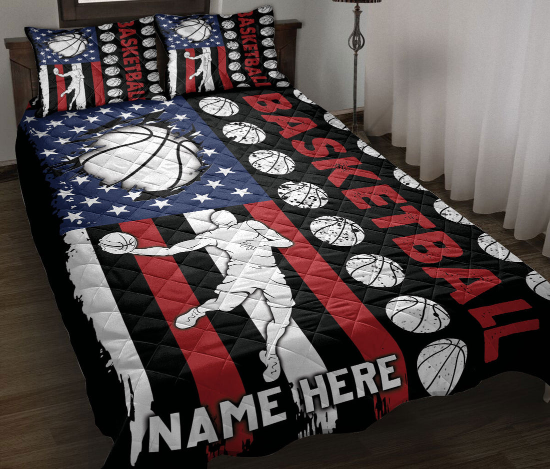 Ohaprints-Quilt-Bed-Set-Pillowcase-Basketball-Player-Flag-Usa-Unique-Gifts-Custom-Personalized-Name-Blanket-Bedspread-Bedding-3414-Throw (55'' x 60'')