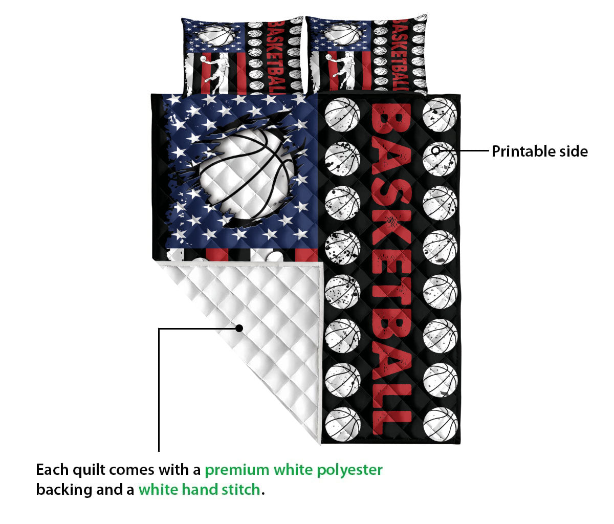 Ohaprints-Quilt-Bed-Set-Pillowcase-Basketball-Player-Flag-Usa-Unique-Gifts-Custom-Personalized-Name-Blanket-Bedspread-Bedding-3414-Queen (80'' x 90'')