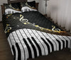 Ohaprints-Quilt-Bed-Set-Pillowcase-Music-Piano-Keys-Golden-Music-Notes-Music-Theme-Musical-Note-Black-White-Blanket-Bedspread-Bedding-2659-Throw (55&#39;&#39; x 60&#39;&#39;)