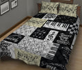 Ohaprints-Quilt-Bed-Set-Pillowcase-Piano-Keys-Dont-Stop-The-Music-Keyboard-Notes-Blanket-Bedspread-Bedding-308-King (90'' x 100'')