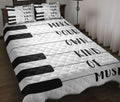 Ohaprints-Quilt-Bed-Set-Pillowcase-Piano-Keys-Make-Your-Own-Kind-Of-Music-Keyboard-Music-Notes-Blanket-Bedspread-Bedding-1480-Throw (55'' x 60'')