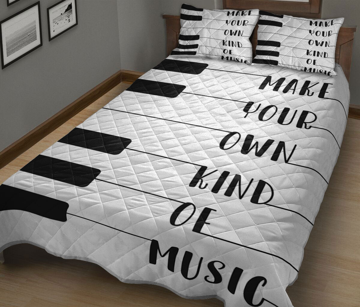 Ohaprints-Quilt-Bed-Set-Pillowcase-Piano-Keys-Make-Your-Own-Kind-Of-Music-Keyboard-Music-Notes-Blanket-Bedspread-Bedding-1480-King (90'' x 100'')