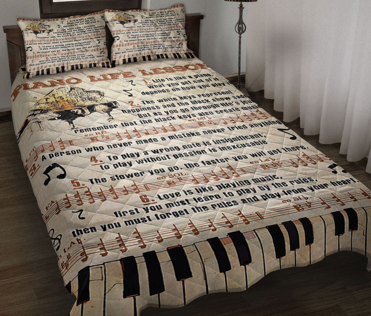 Ohaprints-Quilt-Bed-Set-Pillowcase-Piano-Life-Lessons-Music-Key-Notes-Gift-For-Pianist-Blanket-Bedspread-Bedding-901-Throw (55'' x 60'')