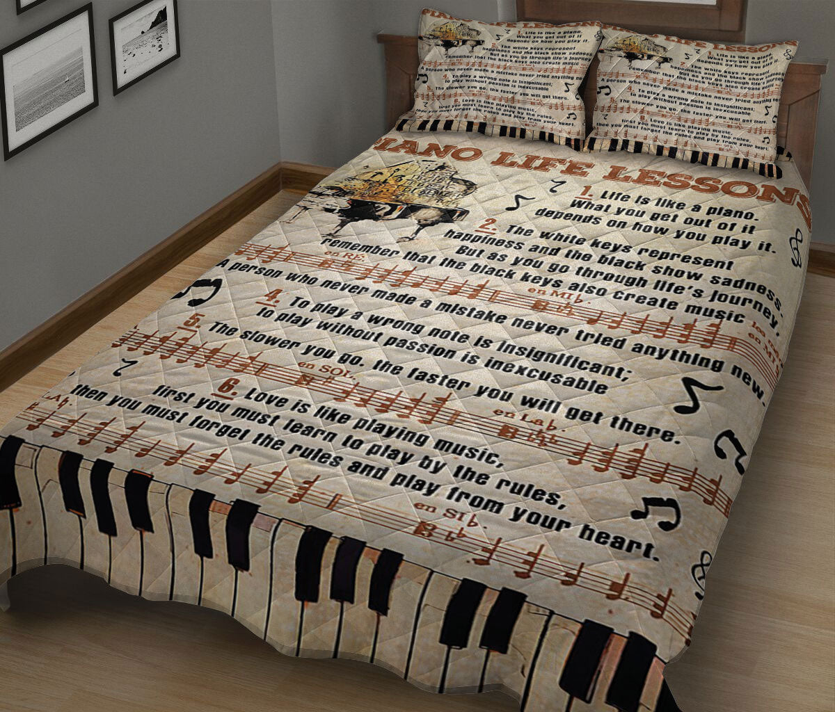 Ohaprints-Quilt-Bed-Set-Pillowcase-Piano-Life-Lessons-Music-Key-Notes-Gift-For-Pianist-Blanket-Bedspread-Bedding-901-King (90'' x 100'')