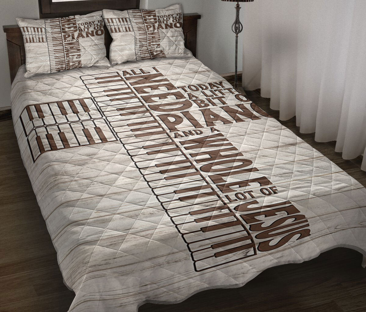 Ohaprints-Quilt-Bed-Set-Pillowcase-Piano-All-I-Need-Is-Music-And-Jesus-Vintage-Gift-For-Pianist-Blanket-Bedspread-Bedding-2067-Throw (55'' x 60'')