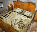 Ohaprints-Quilt-Bed-Set-Pillowcase-Music-Piano-Keys-Music-Notes-Vintage-Paper-Gift-For-Pianist-Blanket-Bedspread-Bedding-903-Queen (80'' x 90'')