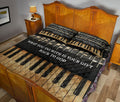 Ohaprints-Quilt-Bed-Set-Pillowcase-Piano-Your-Talent-Is-God'S-Gift-Key-Golden-Music-Notes-Gift-For-Pianist-Blanket-Bedspread-Bedding-904-Queen (80'' x 90'')