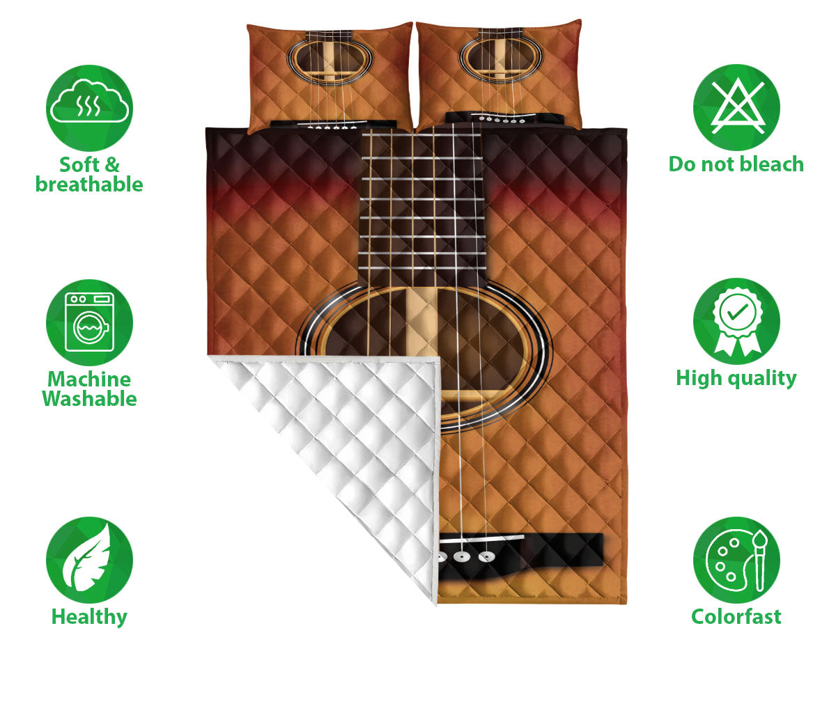 Ohaprints-Quilt-Bed-Set-Pillowcase-Guitar-Wooden-Guitar-Acoustic-Unique-Gift-For-Guitarist-Blanket-Bedspread-Bedding-1484-Double (70'' x 80'')