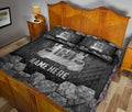 Ohaprints-Quilt-Bed-Set-Pillowcase-Trucker-Truck-Driver-Stone-Metal-Silver-Pattern-Custom-Personalized-Name-Blanket-Bedspread-Bedding-1711-King (90'' x 100'')