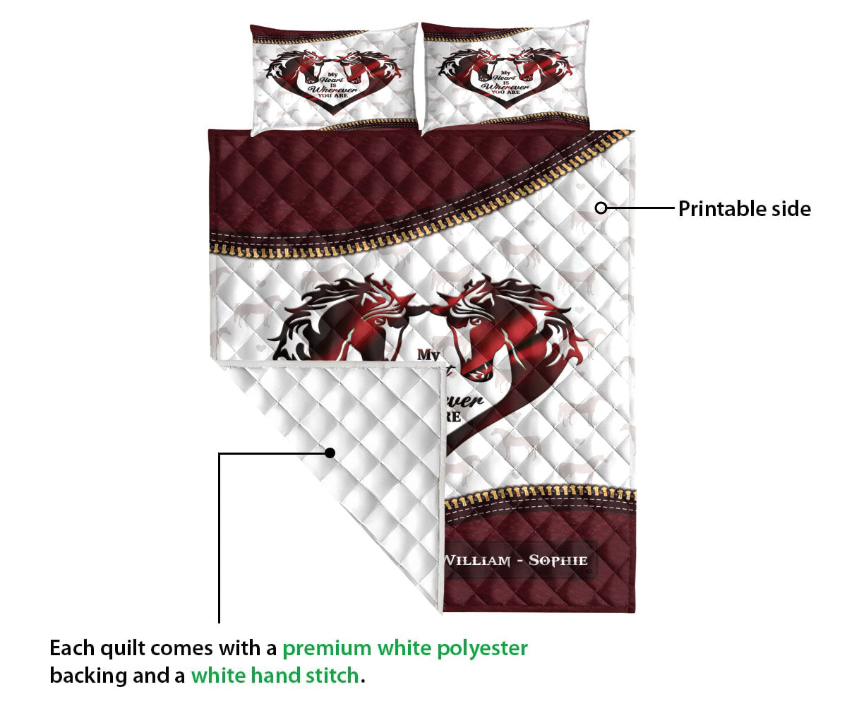 Ohaprints-Quilt-Bed-Set-Pillowcase-Couple-Gift-Horse-Lover-Wife-Husband-Custom-Personalized-Name-Blanket-Bedspread-Bedding-3626-Queen (80'' x 90'')