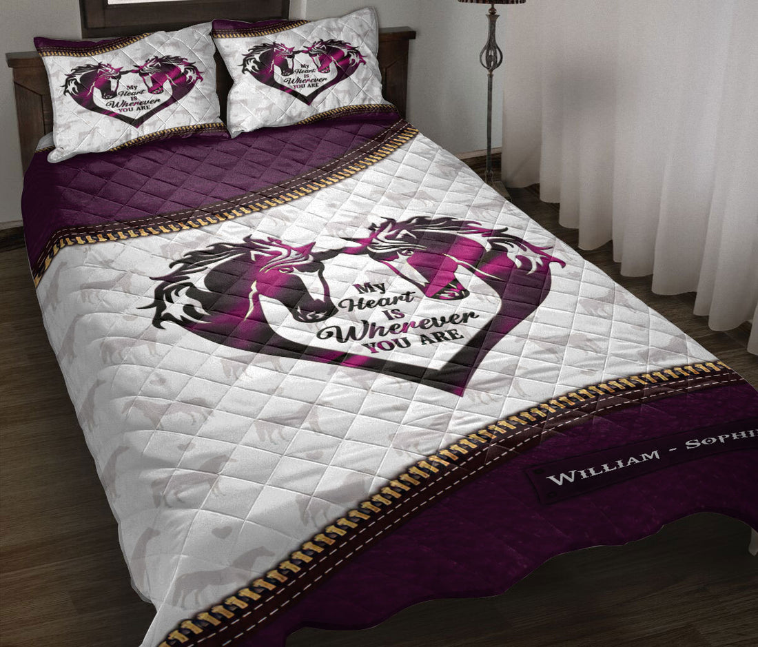 Ohaprints-Quilt-Bed-Set-Pillowcase-Couple-Gift-Horse-Lovers-Husband-Wife-Custom-Personalized-Name-Blanket-Bedspread-Bedding-3631-Throw (55'' x 60'')