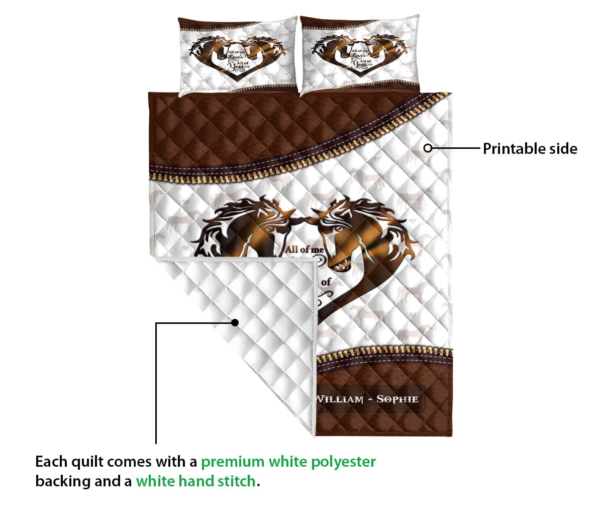 Ohaprints-Quilt-Bed-Set-Pillowcase-Couple-Husband-Wife-Gift-Horse-Lover-Custom-Personalized-Name-Blanket-Bedspread-Bedding-3632-Queen (80'' x 90'')