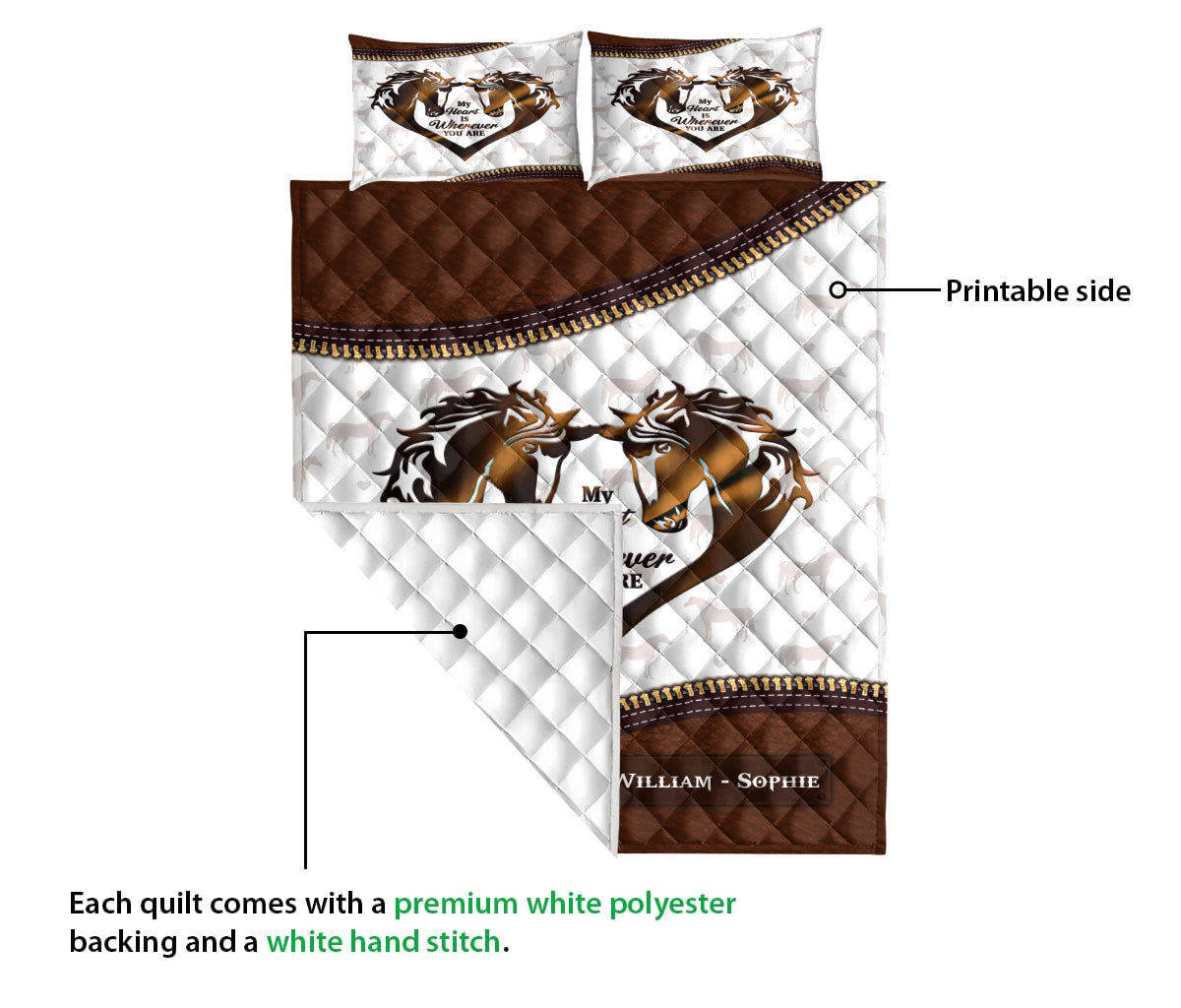 Ohaprints-Quilt-Bed-Set-Pillowcase-Couple-Gift-Husband-Wife-Horse-Lover-Custom-Personalized-Name-Blanket-Bedspread-Bedding-3633-Queen (80'' x 90'')