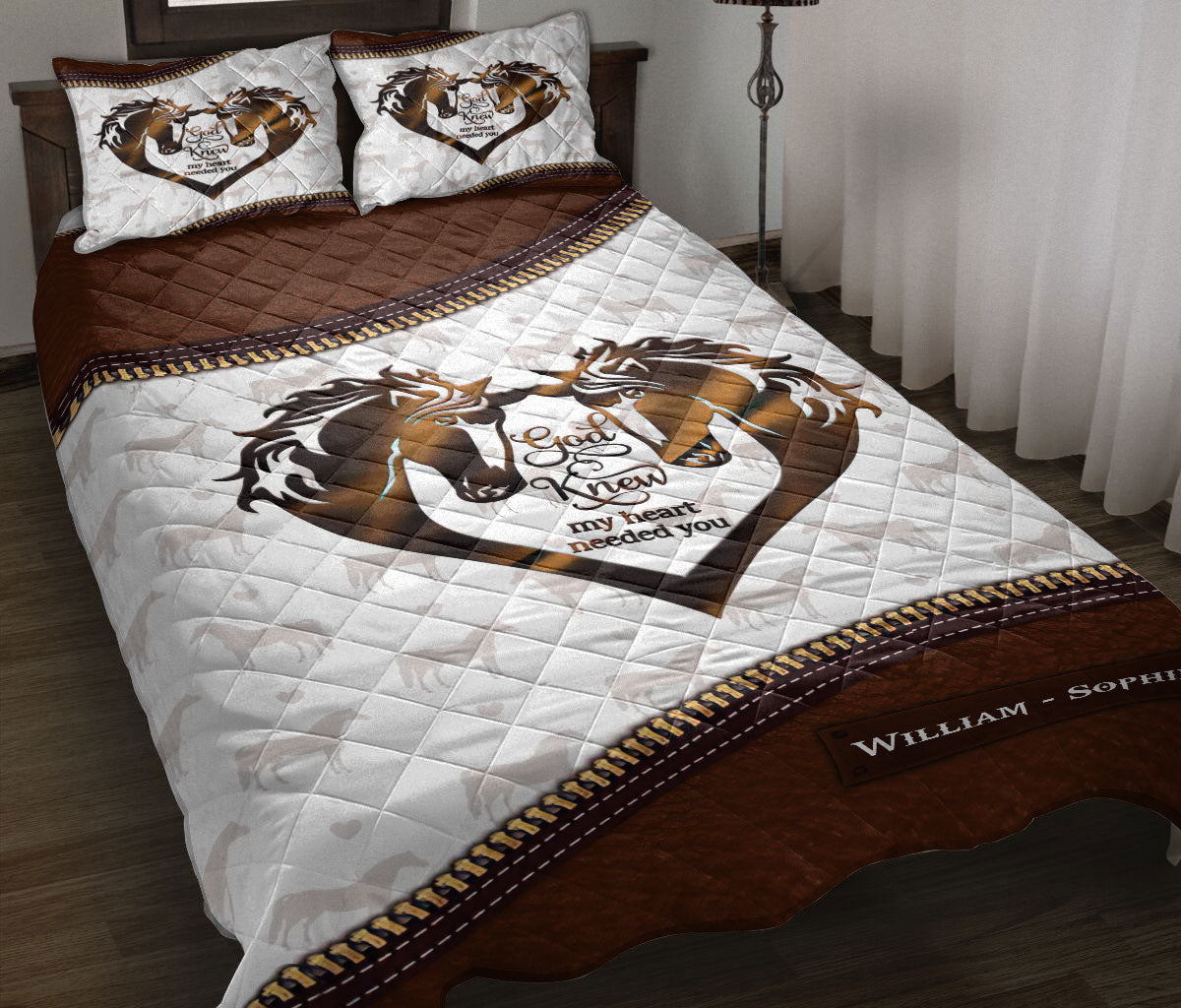 Ohaprints-Quilt-Bed-Set-Pillowcase-Husband-Wife-Couple-Gift-Horse-Lover-Custom-Personalized-Name-Blanket-Bedspread-Bedding-3634-Throw (55'' x 60'')