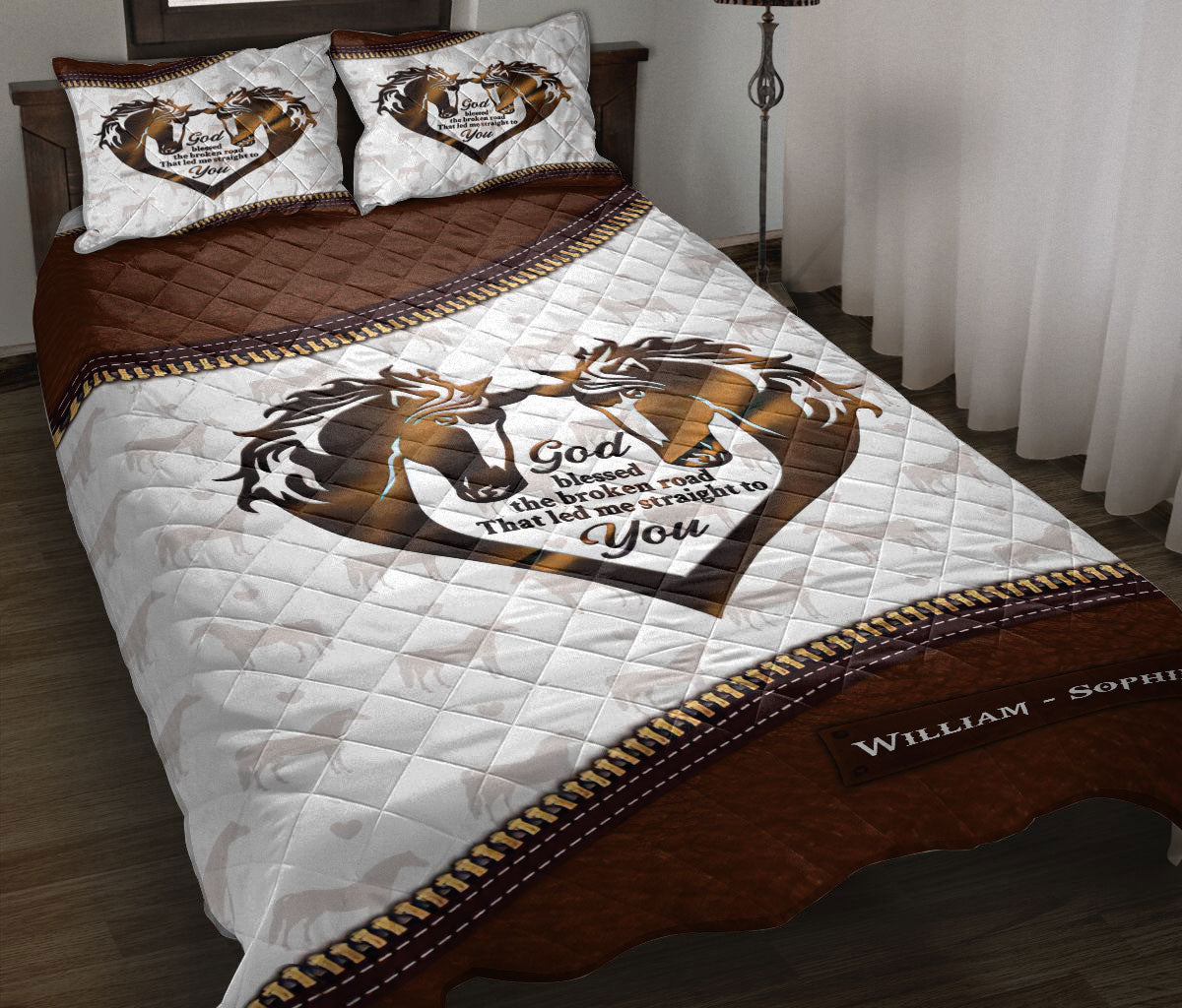 Ohaprints-Quilt-Bed-Set-Pillowcase-Couple-Gift-Horse-Husband-Wife-Lover-Custom-Personalized-Name-Blanket-Bedspread-Bedding-3636-Throw (55'' x 60'')