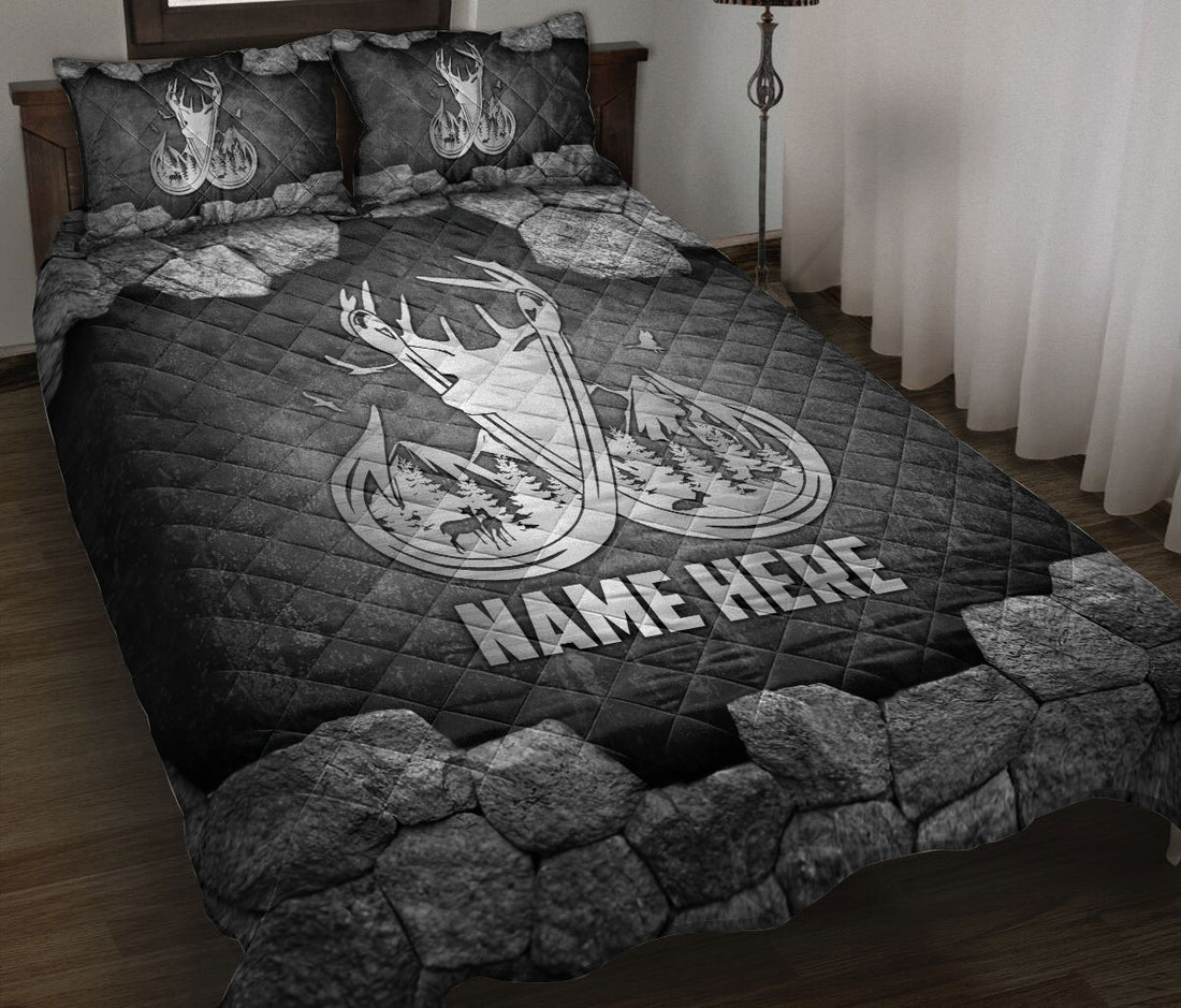 Ohaprints-Quilt-Bed-Set-Pillowcase-Fisherman-Deer-Hunter-Hunting-Fishing-Hook-Custom-Personalized-Name-Blanket-Bedspread-Bedding-2305-Throw (55'' x 60'')