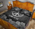 Ohaprints-Quilt-Bed-Set-Pillowcase-Hippie-Peace-Sign-Stone-Metal-Silver-Custom-Personalized-Name-Blanket-Bedspread-Bedding-546-King (90'' x 100'')