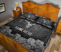 Ohaprints-Quilt-Bed-Set-Pillowcase-Deer-Skull-Hunting-Hunter-Metal-Silver-Custom-Personalized-Name-Blanket-Bedspread-Bedding-2306-King (90'' x 100'')