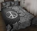 Ohaprints-Quilt-Bed-Set-Pillowcase-Hippie-Peace-Sign-Crack-Metal-Silver-Pattern-Custom-Personalized-Name-Blanket-Bedspread-Bedding-2898-Throw (55'' x 60'')