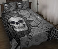 Ohaprints-Quilt-Bed-Set-Pillowcase-Skull-Crack-Metal-Silver-Pattern-Custom-Personalized-Name-Blanket-Bedspread-Bedding-549-Throw (55'' x 60'')