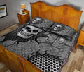 Ohaprints-Quilt-Bed-Set-Pillowcase-Skull-Crack-Metal-Silver-Pattern-Custom-Personalized-Name-Blanket-Bedspread-Bedding-549-King (90'' x 100'')