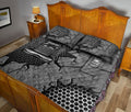 Ohaprints-Quilt-Bed-Set-Pillowcase-Trucker-Truck-Driver-Crack-Metal-Silver-Pattern-Custom-Personalized-Name-Blanket-Bedspread-Bedding-1135-King (90'' x 100'')