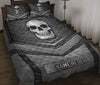 Ohaprints-Quilt-Bed-Set-Pillowcase-Skull-Silver-Metal-Unique-Gifts-Custom-Personalized-Name-Blanket-Bedspread-Bedding-1136-Throw (55&#39;&#39; x 60&#39;&#39;)