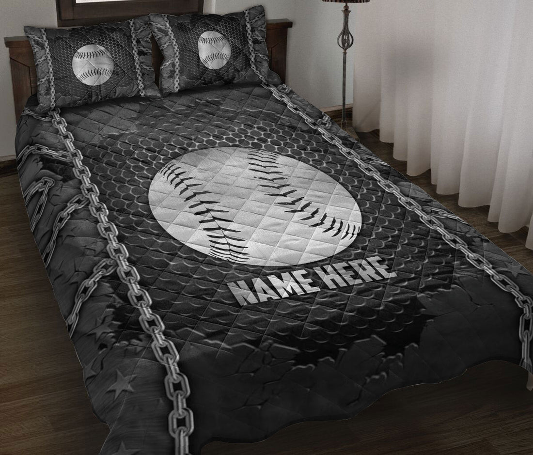 Ohaprints-Quilt-Bed-Set-Pillowcase-Baseball-Iron-Chain-Pattern-Unique-Gifts-Custom-Personalized-Name-Blanket-Bedspread-Bedding-2312-Throw (55'' x 60'')