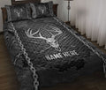 Ohaprints-Quilt-Bed-Set-Pillowcase-Hunting-Hunter-Deer-Iron-Chain-Pattern-Unique-Gifts-Custom-Personalized-Name-Blanket-Bedspread-Bedding-2313-Throw (55'' x 60'')