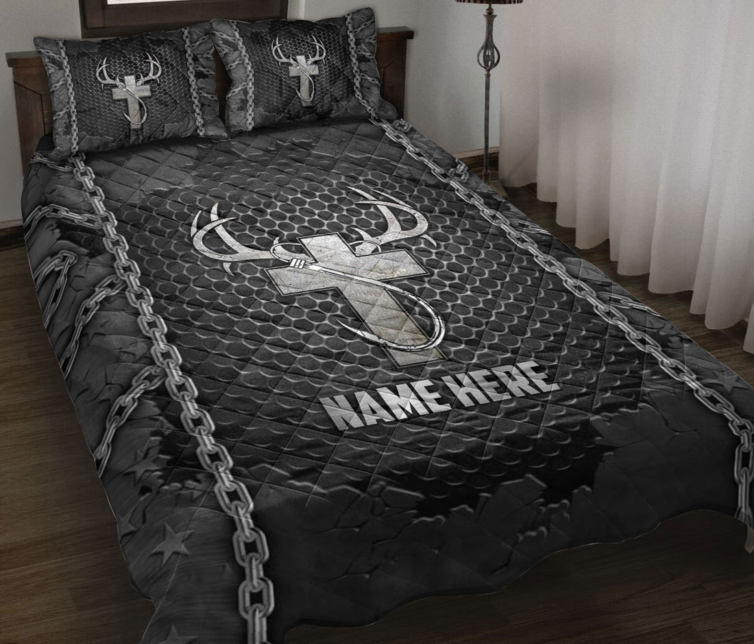 Ohaprints-Quilt-Bed-Set-Pillowcase-Christian-Hunter-Hunting-Fishing-Iron-Chain-Gifts-Custom-Personalized-Name-Blanket-Bedspread-Bedding-1143-Throw (55'' x 60'')