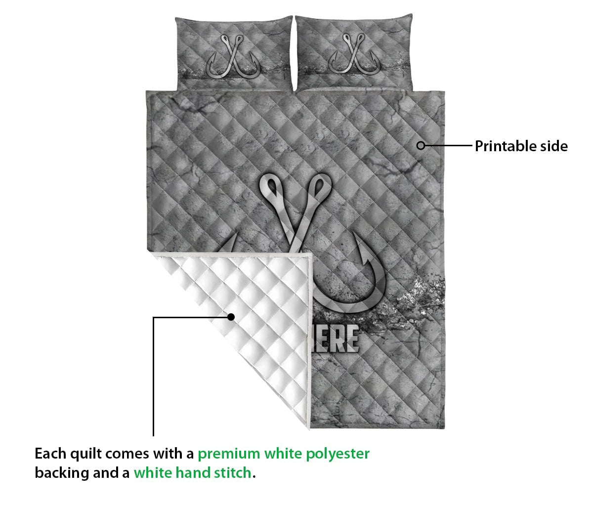 Ohaprints-Quilt-Bed-Set-Pillowcase-Camping-Camper-Scratch-Gray-Pattern-Unique-Gifts-Custom-Personalized-Name-Blanket-Bedspread-Bedding-2316-Queen (80'' x 90'')