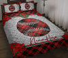 Ohaprints-Quilt-Bed-Set-Pillowcase-Christmas-Red-Plaid-Baseball-Christmas-Holiday-Custom-Personalized-Name-Blanket-Bedspread-Bedding-3230-Throw (55&#39;&#39; x 60&#39;&#39;)