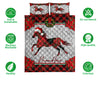 Ohaprints-Quilt-Bed-Set-Pillowcase-Christmas-Red-Plaid-Horse-Santa-Hat-Custom-Personalized-Name-Blanket-Bedspread-Bedding-3637-Double (70&#39;&#39; x 80&#39;&#39;)