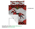 Ohaprints-Quilt-Bed-Set-Pillowcase-Christmas-Red-Plaid-Horse-Santa-Hat-Custom-Personalized-Name-Blanket-Bedspread-Bedding-3637-Queen (80'' x 90'')