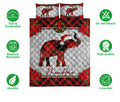 Ohaprints-Quilt-Bed-Set-Pillowcase-Christmas-Red-Plaid-Elephant-Santa-Hat-Xmas-Custom-Personalized-Name-Blanket-Bedspread-Bedding-3674-Double (70'' x 80'')