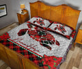 Ohaprints-Quilt-Bed-Set-Pillowcase-Christmas-Red-Plaid-Turtle-Santa-Hat-Xmas-Custom-Personalized-Name-Blanket-Bedspread-Bedding-3679-King (90'' x 100'')