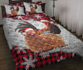 Ohaprints-Quilt-Bed-Set-Pillowcase-Christmas-Red-Plaid-Chicken-Snowflakes-Custom-Personalized-Name-Blanket-Bedspread-Bedding-3598-Throw (55'' x 60'')