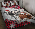 Ohaprints-Quilt-Bed-Set-Pillowcase-Christmas-Red-Plaid-Cow-Snowflakes-Custom-Personalized-Name-Blanket-Bedspread-Bedding-3719-Throw (55'' x 60'')