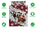 Ohaprints-Quilt-Bed-Set-Pillowcase-Christmas-Red-Plaid-Cow-Snowflakes-Custom-Personalized-Name-Blanket-Bedspread-Bedding-3719-Double (70'' x 80'')