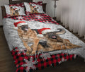 Ohaprints-Quilt-Bed-Set-Pillowcase-Christmas-Red-Plaid-German-Shepherd-Xmas-Custom-Personalized-Name-Blanket-Bedspread-Bedding-3732-Throw (55'' x 60'')