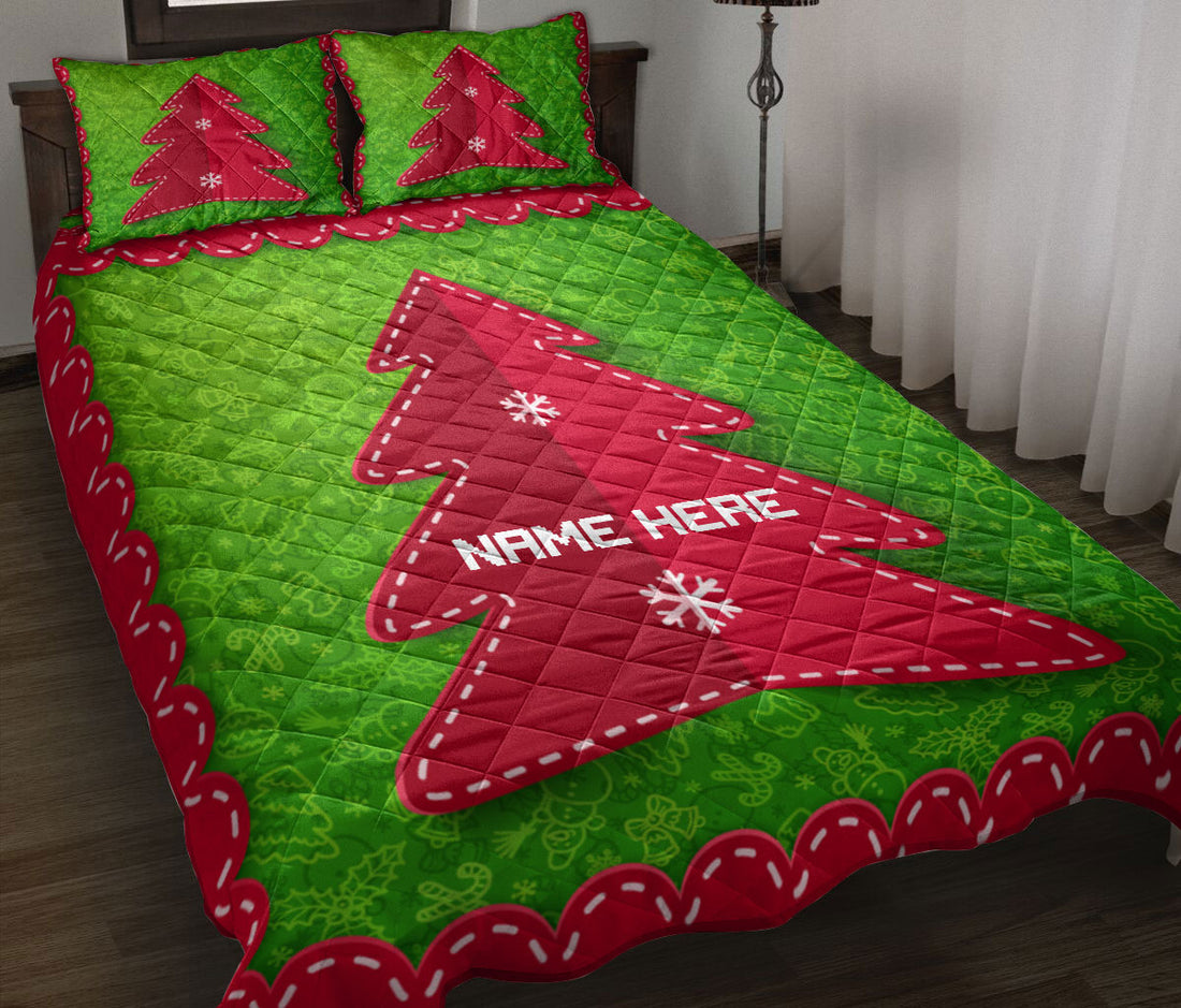 Ohaprints-Quilt-Bed-Set-Pillowcase-Christmas-Tree-Red-Folded-Label-Xmas-Custom-Personalized-Name-Blanket-Bedspread-Bedding-3649-Throw (55'' x 60'')