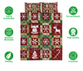 Ohaprints-Quilt-Bed-Set-Pillowcase-Christmas-Pattern-Patchwork-Snowflake-Xmas-Custom-Personalized-Name-Blanket-Bedspread-Bedding-3661-Double (70'' x 80'')