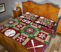 Ohaprints-Quilt-Bed-Set-Pillowcase-Christmas-Patchwork-Baseball-Pattern-Xmas-Custom-Personalized-Name-Number-Blanket-Bedspread-Bedding-3231-King (90'' x 100'')