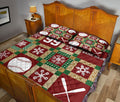 Ohaprints-Quilt-Bed-Set-Pillowcase-Christmas-Patchwork-Softball-Pattern-Xmas-Custom-Personalized-Name-Number-Blanket-Bedspread-Bedding-3122-King (90'' x 100'')