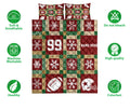 Ohaprints-Quilt-Bed-Set-Pillowcase-Christmas-Patchwork-Football-Pattern-Xmas-Custom-Personalized-Name-Number-Blanket-Bedspread-Bedding-3168-Double (70'' x 80'')