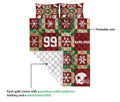 Ohaprints-Quilt-Bed-Set-Pillowcase-Christmas-Patchwork-Football-Pattern-Xmas-Custom-Personalized-Name-Number-Blanket-Bedspread-Bedding-3168-Queen (80'' x 90'')