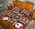 Ohaprints-Quilt-Bed-Set-Pillowcase-Christmas-Patchwork-Football-Pattern-Xmas-Custom-Personalized-Name-Number-Blanket-Bedspread-Bedding-3168-King (90'' x 100'')